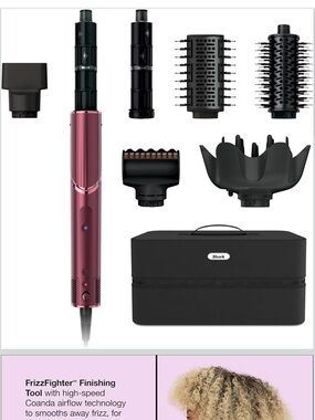 Shark Hair Styling Tool + Attachments in black cherry